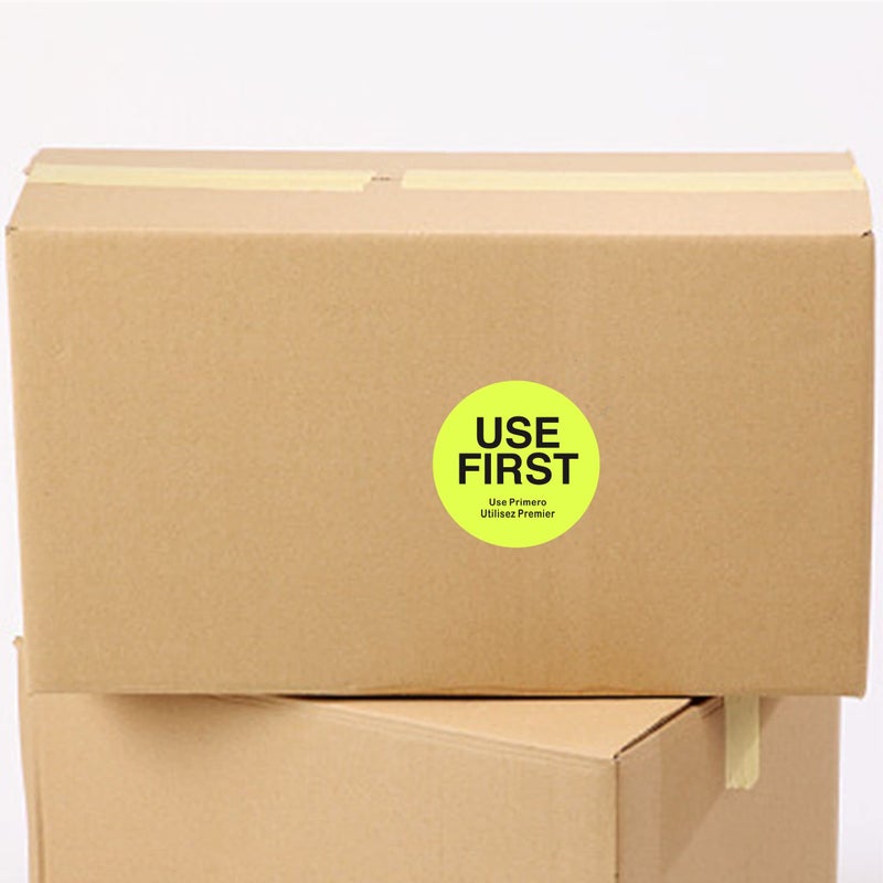 Hybsk Fluorescence USE First Stickers Restaurant Food Service FIFO Label 1.5 Inch Total 500 Labels Per Roll (Fluorescence Yellow) - Image 5